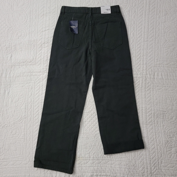 Forever 21 Womens Hunter Green High Waisted Crop Jeans Size Small - Picture 10 of 17